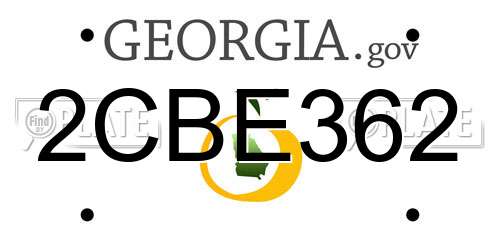 2CBE362 Georgia License Plate