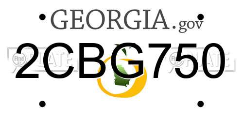 2CBG750 Georgia License Plate