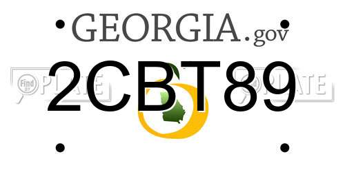 2CBT89 Georgia License Plate