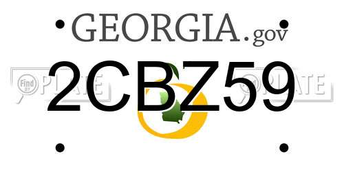 2CBZ59 Georgia License Plate
