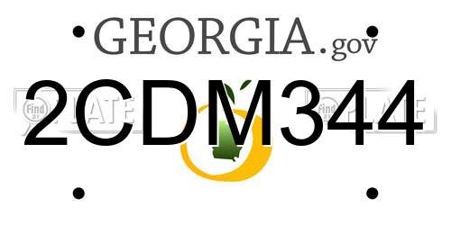 2CDM344 Georgia License Plate