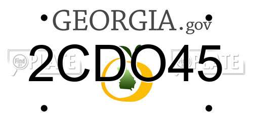 2CDO45 Georgia License Plate