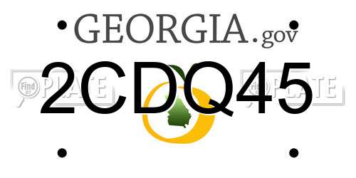2CDQ45 Georgia License Plate