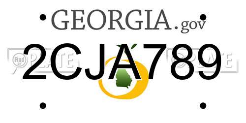2CJA789 Georgia License Plate
