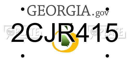 2CJR415 Georgia License Plate