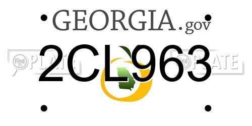 2CL963 Georgia License Plate
