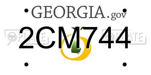 2CM744 Georgia License Plate