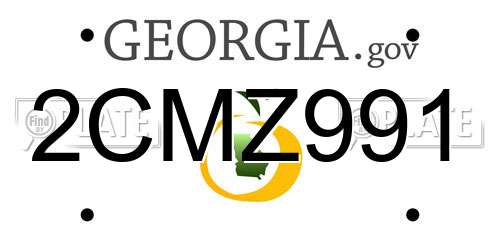 2CMZ991 Georgia License Plate