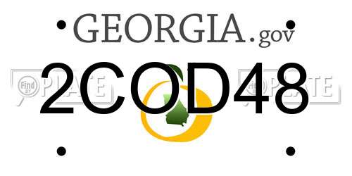 2COD48 Georgia License Plate