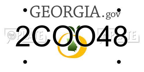 2COO48 Georgia License Plate