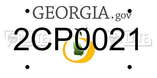 2CP0021 Georgia License Plate
