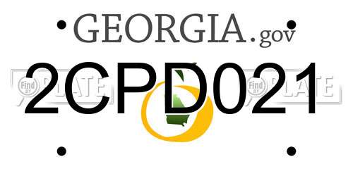 2CPD021 Georgia License Plate