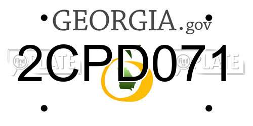 2CPD071 Georgia License Plate