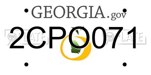 2CPO071 Georgia License Plate