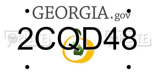 2CQD48 Georgia License Plate