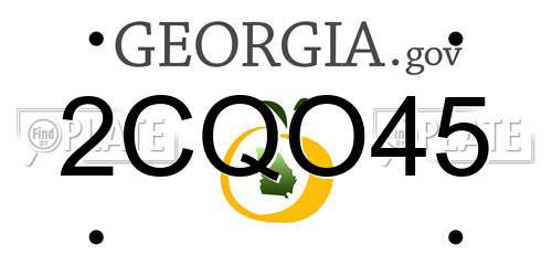2CQO45 Georgia License Plate