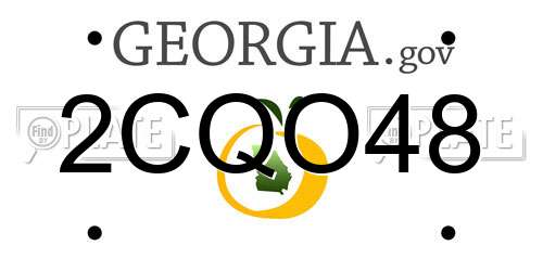 2CQO48 Georgia License Plate