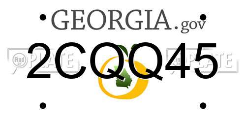 2CQQ45 Georgia License Plate