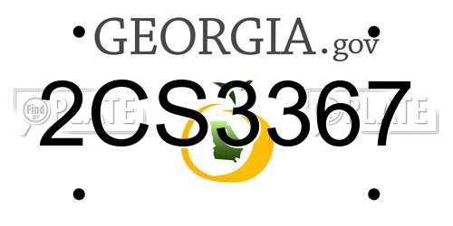 2CS3367 Georgia License Plate
