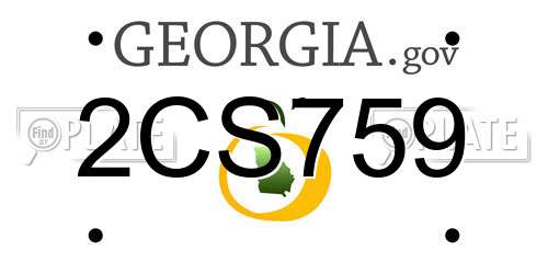 2CS759 Georgia License Plate