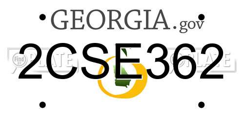 2CSE362 Georgia License Plate