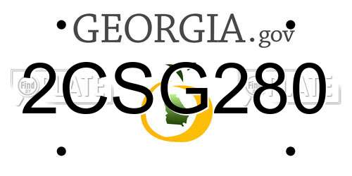 2CSG280 Georgia License Plate