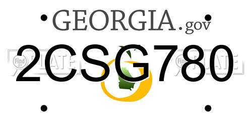 2CSG780 Georgia License Plate