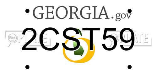2CST59 Georgia License Plate