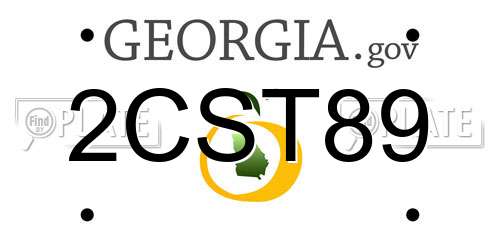 2CST89 Georgia License Plate