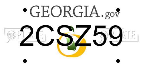 2CSZ59 Georgia License Plate