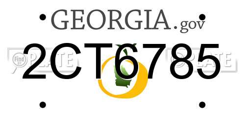 2CT6785 Georgia License Plate