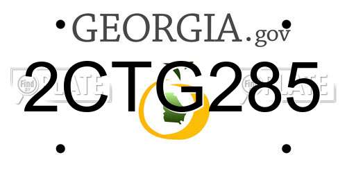 2CTG285 Georgia License Plate