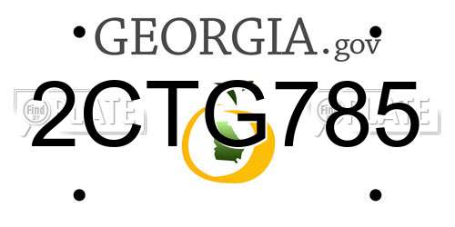 2CTG785 Georgia License Plate
