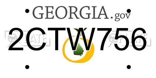 2CTW756 Georgia License Plate