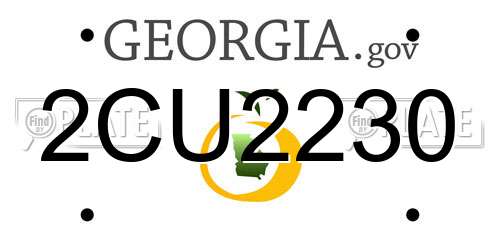 2CU2230 Georgia License Plate