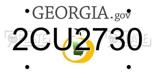 2CU2730 Georgia License Plate