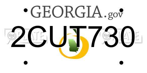 2CUT730 Georgia License Plate