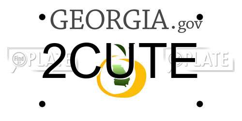 2CUTE Georgia License Plate