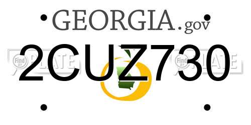 2CUZ730 Georgia License Plate