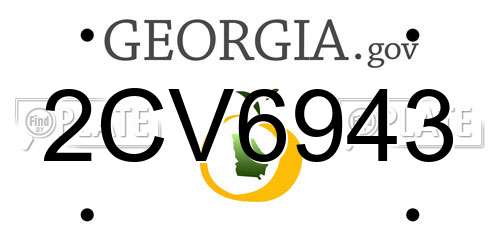 2CV6943 Georgia License Plate