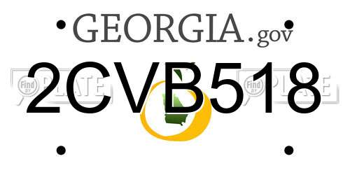 2CVB518 Georgia License Plate
