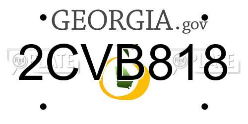 2CVB818 Georgia License Plate