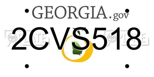 2CVS518 Georgia License Plate