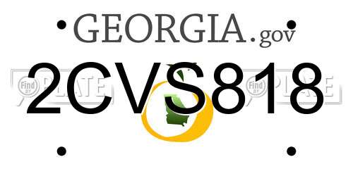 2CVS818 Georgia License Plate