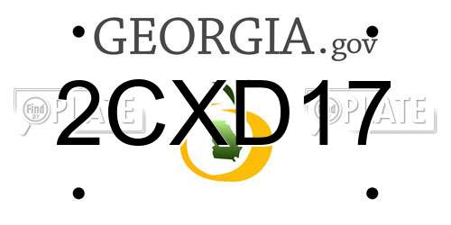 2CXD17 Georgia License Plate