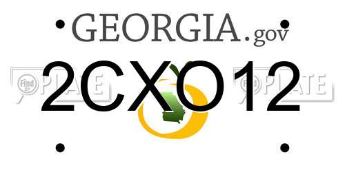 2CXO12 Georgia License Plate