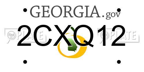 2CXQ12 Georgia License Plate