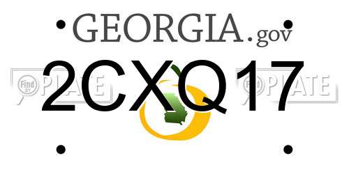 2CXQ17 Georgia License Plate