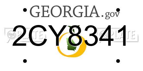 2CY8341 Georgia License Plate