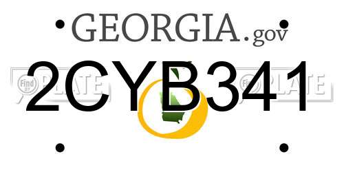 2CYB341 Georgia License Plate